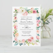 Uitnodiging tot rondtrekken van roze en perziks (Staand voorkant)