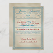 Uitnodiging tot  Rood-Wit en Blauwhuwelijk (Voorkant / Achterkant)