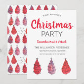 Uitnodiging tot roodrode kerstbomen (Voorkant / Achterkant)