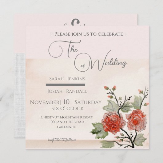 uitnodiging tot Roos (Voorkant / Achterkant)