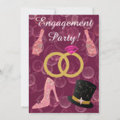 Uitnodiging tot Roos Champagne Engagement Party (Voorkant)