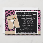 Uitnodiging tot roos- en melkchocolade-leoparparti (Voorkant)