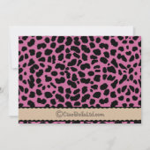 Uitnodiging tot roos- en melkchocolade-leoparparti (Achterkant)