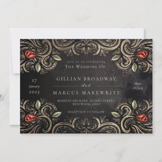 Uitnodiging tot Roos Rustic (Voorkant)