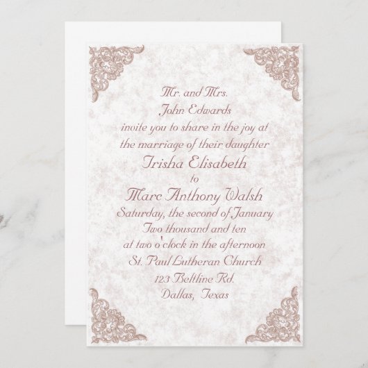 Uitnodiging tot Roos van Chic Dusty (Voorkant / Achterkant)