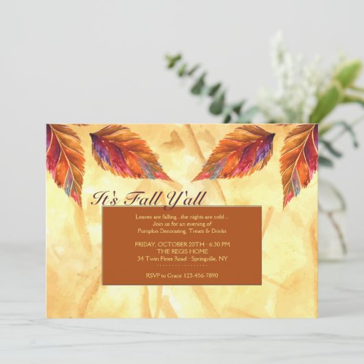 Uitnodiging tot rotsrijke bladeren (Staand voorkant)