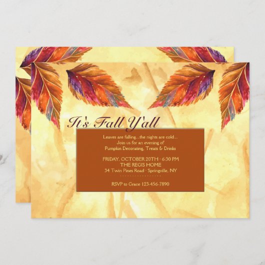 Uitnodiging tot rotsrijke bladeren (Voorkant / Achterkant)