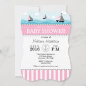 Uitnodiging tot roze blauwe Baby shower (Voorkant)