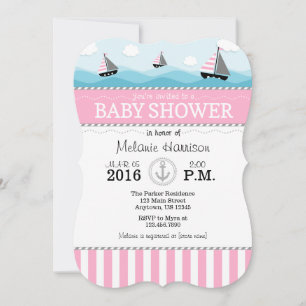 Uitnodiging tot roze blauwe Baby shower