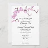 Uitnodiging tot roze bloesems bruiloft (Voorkant)