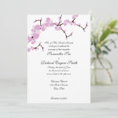 Uitnodiging tot roze bloesems bruiloft (Staand voorkant)