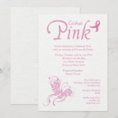 Uitnodiging tot roze borstkanker vieren (Voorkant / Achterkant)