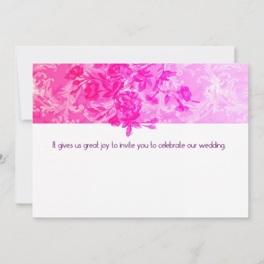 Uitnodiging tot roze bruiloft (Voorkant)