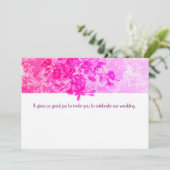 Uitnodiging tot roze bruiloft (Staand voorkant)