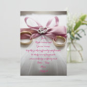 Uitnodiging tot roze bruiloft (Staand voorkant)