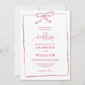 Uitnodiging tot roze bruiloft (Voorkant)