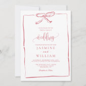 Uitnodiging tot roze bruiloft (Voorkant)