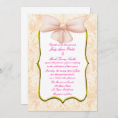 Uitnodiging tot roze bruiloft (Voorkant / Achterkant)