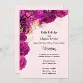 Uitnodiging tot roze en goudbloeding (Voorkant / Achterkant)