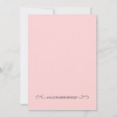 Uitnodiging tot roze en gouden bruiloft (Achterkant)