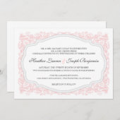  uitnodiging tot  roze en grijze bruiloft (Voorkant / Achterkant)