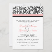 Uitnodiging tot roze en zwarte bruiloft (Voorkant)