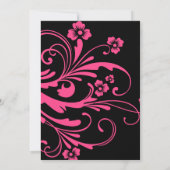 Uitnodiging tot roze en zwarte bruiloft (Achterkant)