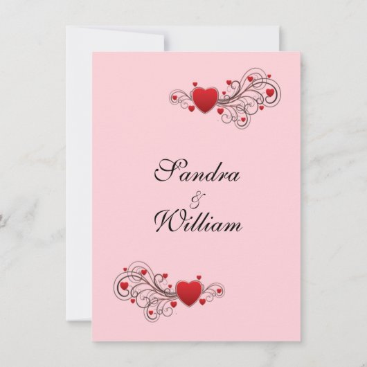 Uitnodiging tot roze harten (Achterkant)