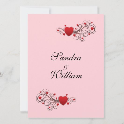 Uitnodiging tot roze harten (Achterkant)