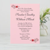 Uitnodiging tot roze harten (Staand voorkant)