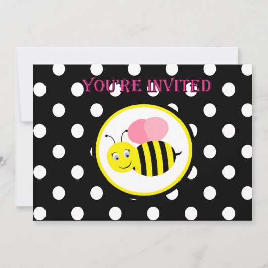 Uitnodiging tot roze of zwarte bijen - roze / zwar (Voorkant)