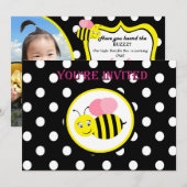 Uitnodiging tot roze of zwarte bijen - roze / zwar (Voorkant / Achterkant)