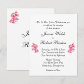 Uitnodiging tot roze weddenschappen (Voorkant / Achterkant)