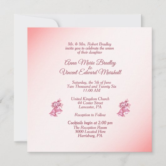 Uitnodiging tot roze weddenschappen (Voorkant)
