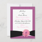 Uitnodiging tot roze zwarte ribbon bruiloft (Voorkant)