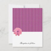 Uitnodiging tot roze zwarte ribbon bruiloft (Achterkant)