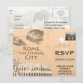 Uitnodiging tot RSVP van Rome met foto (Voorkant / Achterkant)