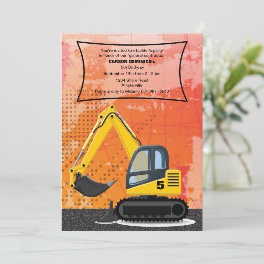 Uitnodiging tot rugleuning van de bouwer (Staand voorkant)