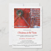Uitnodiging tot Rustic Red Kerstmis Barn Holiday P (Voorkant)