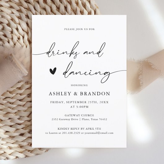 Uitnodiging tot Rustic Wedding Reception Party