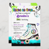 Uitnodiging tot Schaats met heupen en kleurrijke r (Voorkant / Achterkant)