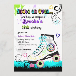 Uitnodiging tot Schaats met heupen en kleurrijke r