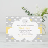 Uitnodiging tot schapen en wolken (grijs geel) (Staand voorkant)