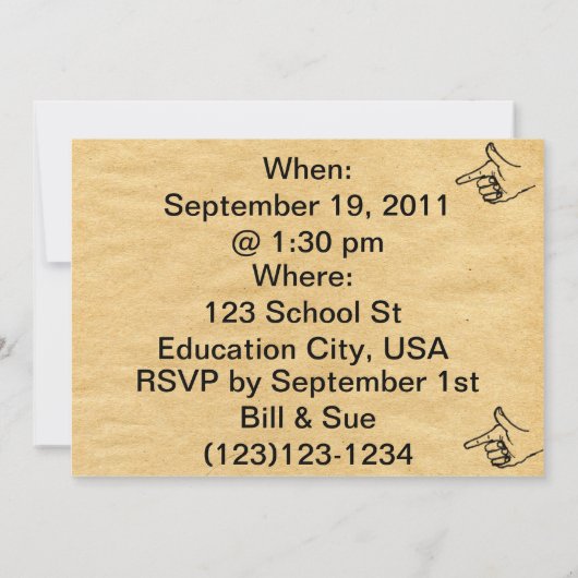 Uitnodiging tot schooldagen (Achterkant)