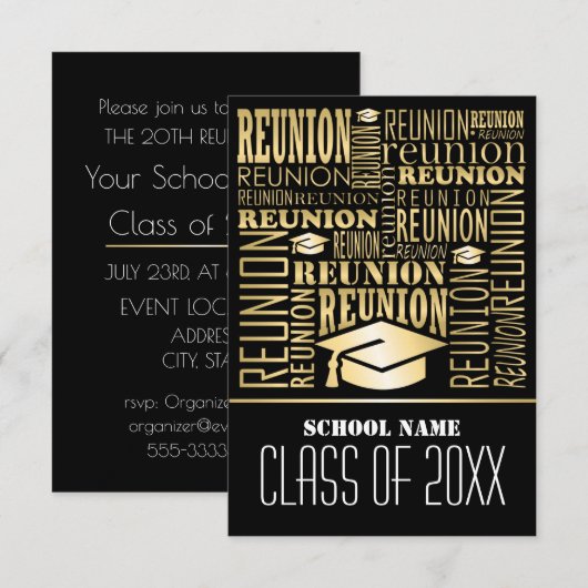Uitnodiging tot schoolreünie (Voorkant / Achterkant)