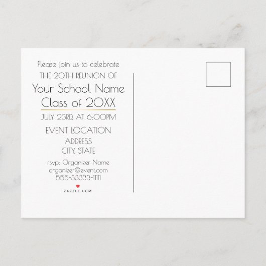 Uitnodiging tot schoolreünie (Achterkant)