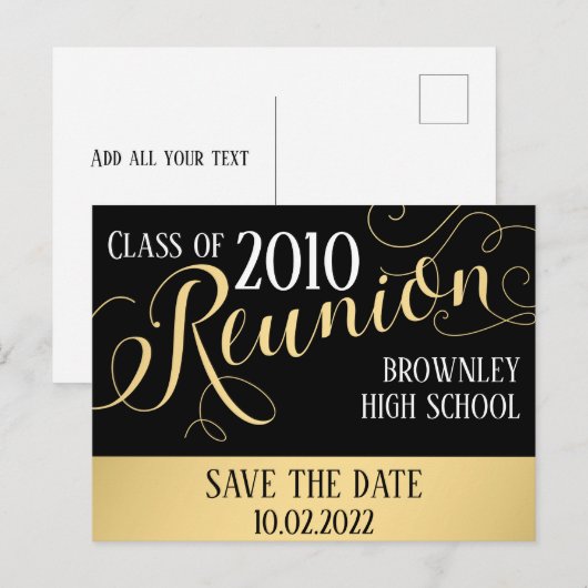 Uitnodiging tot schoolreünie (Voorkant / Achterkant)
