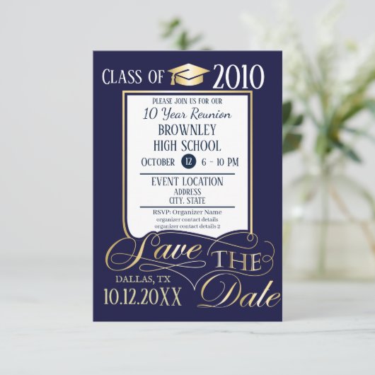 Uitnodiging tot schoolreünie (Staand voorkant)