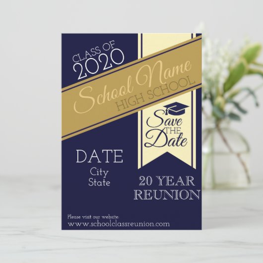 Uitnodiging tot schoolreünie (Staand voorkant)