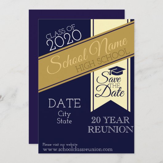 Uitnodiging tot schoolreünie (Voorkant / Achterkant)